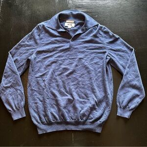 Joseph Abboud 100% Extra Fine Wool Men's Blue Sweater Polo